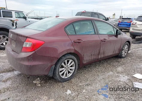 2012 Honda Civic Ex-L from USA, damaged, VIN 2HGFB2F91CH513989